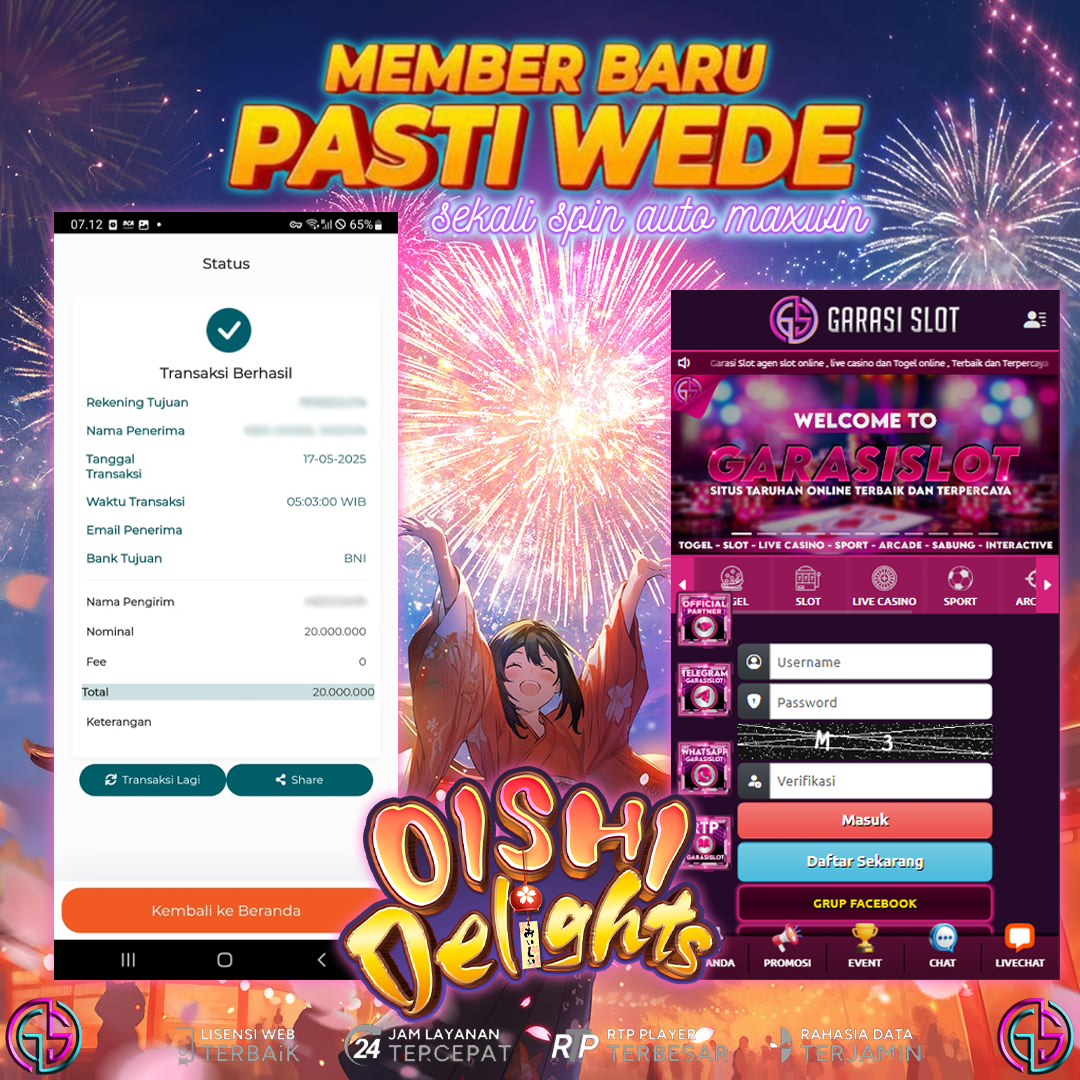 GARASISLOT >> Member Baru Pasti Wede! Gak Pake Lama!