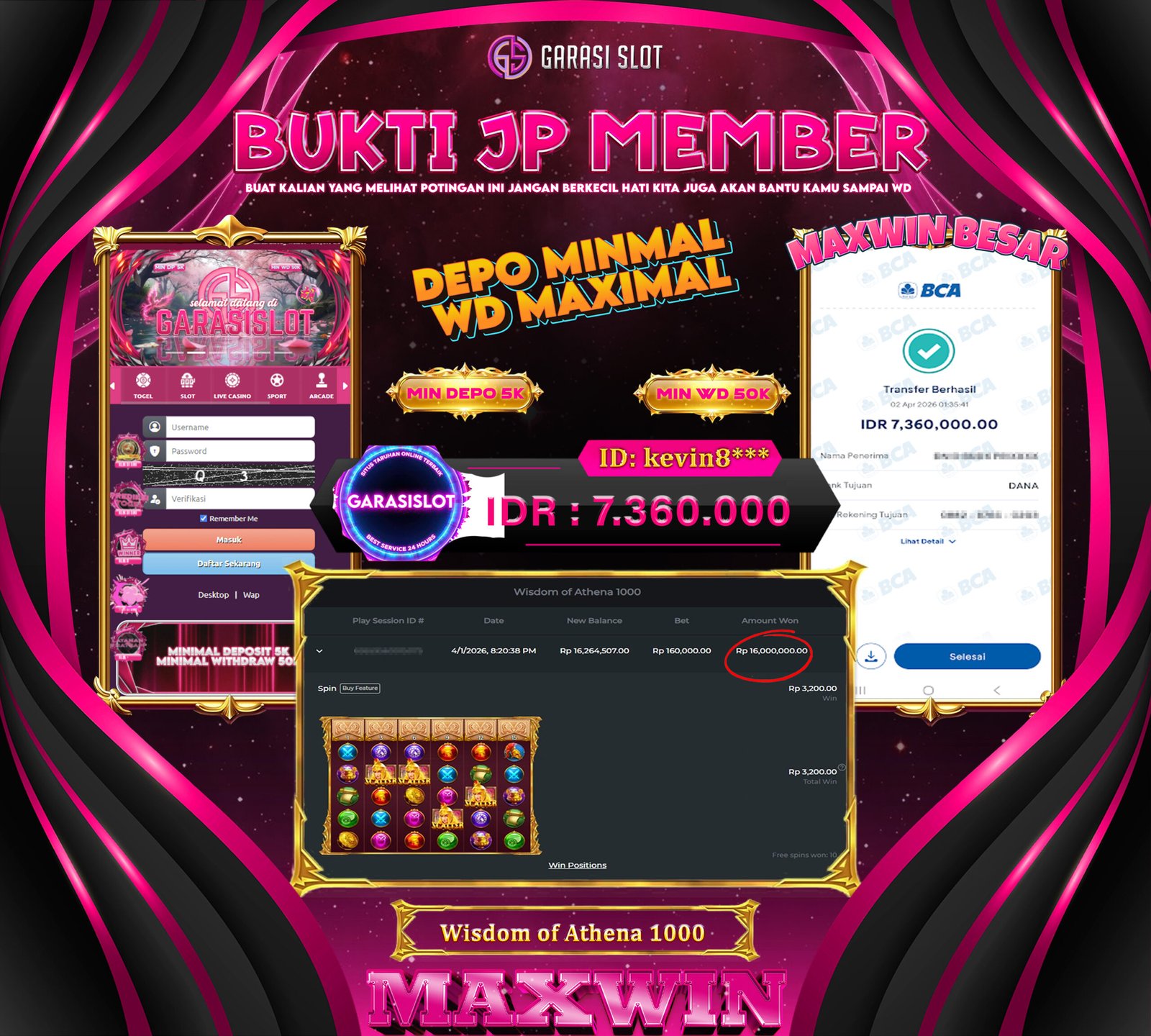 GARASISLOT Bukti Kemenangan Wisdom of Athena 1000